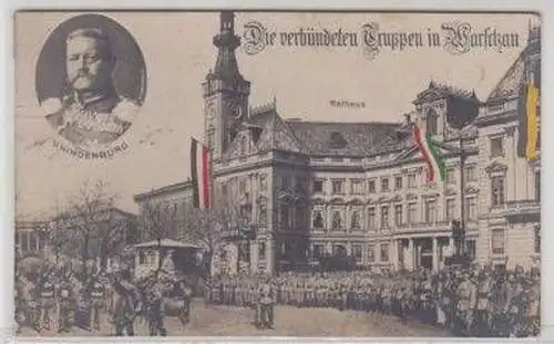 09193 Ak Die verbündeten Truppen in Warschau 1915