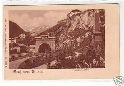 30319 Ak Gruß vom Arlberg Tunnel St. Anton um 1910