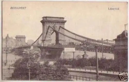 10540 Feldpost Ak Budapest Lánc-hid Brücke 1918