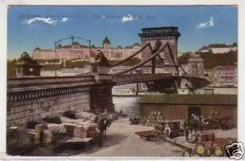 30627 Feldpost Ak Budapest Kettenbrücke 1915