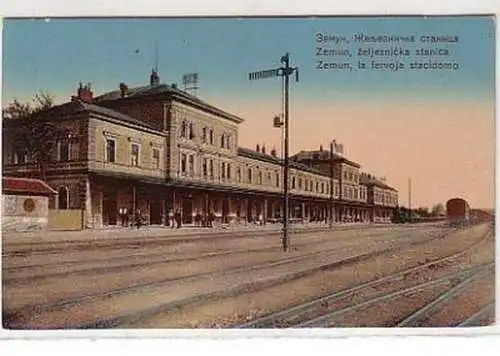 30070 Ak Zemun Serbien Bahnhof Eisenbahnstation um 1910