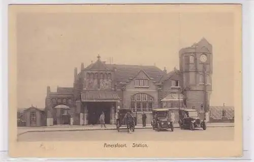 90029 Amersfoort Station Bahnhof mit Autos davor um 1930