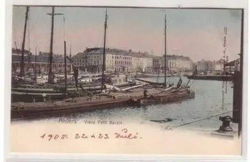 50057 Ak Antwerpen Anvers Vieux Petit Bassin 1905