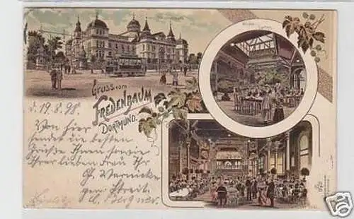 32629 Ak Lithographie Gruß aus Fredenbaum Dortmund 1898