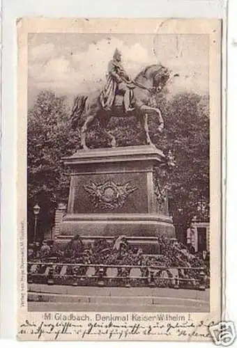 31318 Ak Mönchen Gladbach Denkmal Kaiser Wilhelm I.1905