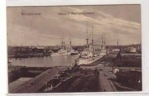 12743 Ak Wilhelmshaven Hafenbild Reichskriegshafen 1911