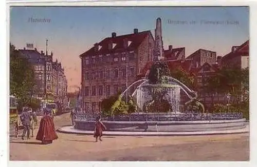 41848 Ak Hannover Brunnen der Flusswasserkunst 1914