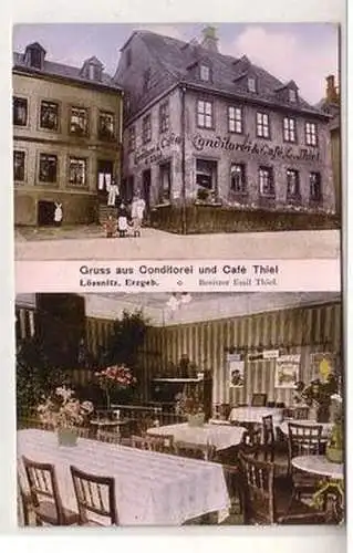 56811 Mehrbild Ak Gruss aus Lössnitz Conditorei und Café Thiel 1911