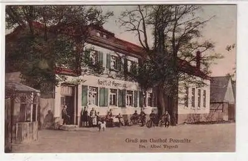 56476 Ak Gruß aus Gasthof Pommlitz Bes. Alfred Wegerdt um 1910