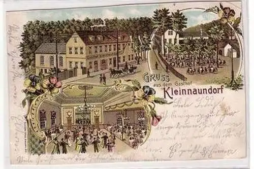 49676 Ak Lithographie Gruß aus dem Gasthof Kleinnaundorf 1906