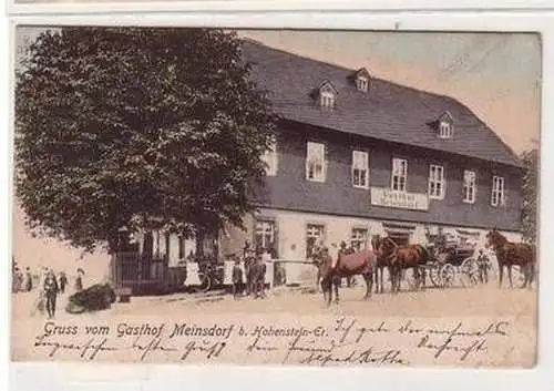 47441 Feldpost Ak Gruß vom Gasthof Meinsdorf bei Hohenstein Ernstthal 1912