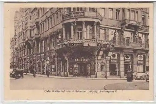 49508 Ak Leipzig Café Kaiserhof Barfussgasse 15 um 1920