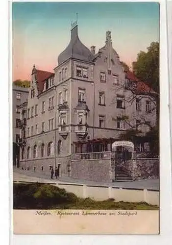 52798 Ak Meißen Restaurant Lämmerhaus am Stadtpark 1927