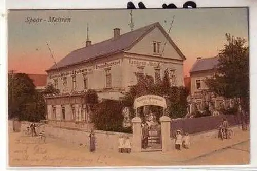 54236 Ak Spaar Meissen Garten Restaurant zur Wachtel 1927