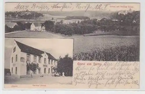 55611 Mehrbild Ak Gruß aus Dorna Gasthof, Panorama mit Schloß Döben um 1910