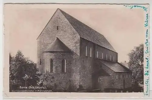 46046 Ak Borna Kunigundenkirche mit Ehrenhain 1950