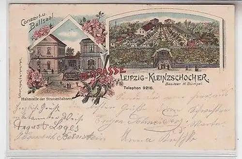 64516 Ak Lithographie Terrasse Leipzig Kleinzschocher 1904