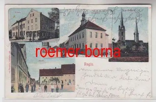 62815 Mehrbild Ak Regis Schule, Ratskeller, Kirche, Markt um 1900