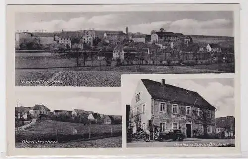 98645 Mehrbild Ak Nieder- & Oberlützschera Gasthaus Edwin Birckner um 1940