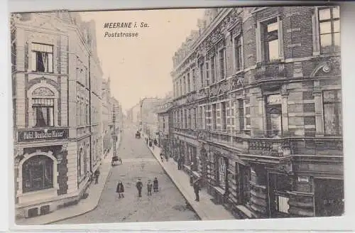 68983 Ak Meerane in Sachsen Poststraße Hotel Deutscher Kaiser 1910