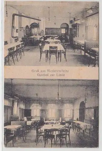 68134 Mehrbild Ak Gruß aus Niederzwönitz Gasthof zur Linde um 1910