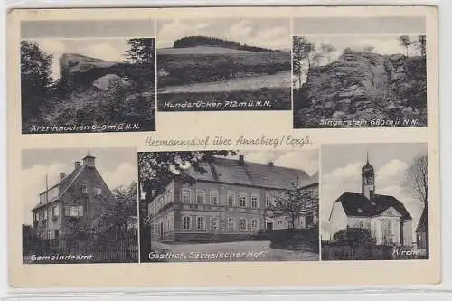 68563 Mehrbild Ak Hermannsdorf über Annaberg im Erzgebirge um 1945