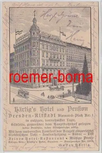 70265 Ak Dresden Altstadt Härtigs Hotel und Pension 1906