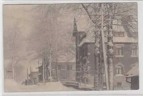 68132 Foto Ak Grünbach im Vogtland Winteransicht 1914