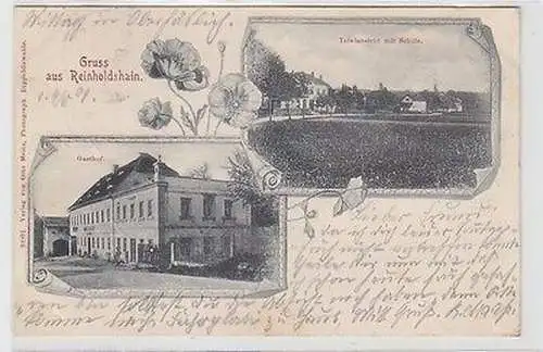 62391 Mehrbild Ak Gruß aus Reinholdshain Schule und Gasthof 1901