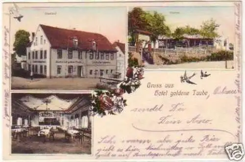 25443 Ak Gruß aus Hotel goldene Taube Ostrau 1917