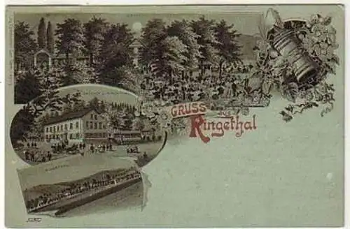 37474 Mehrbild Ak Gruß aus Ringethal Gasthof 1902