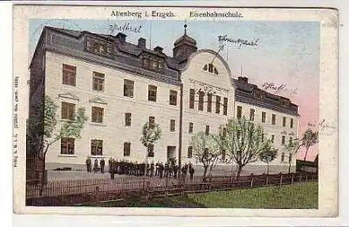 37510 Ak Altenberg im Erzgebirge Eisenbahnschule 1918