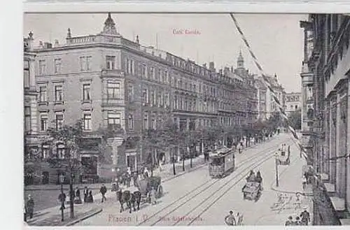 35945 Ak Plauen obere Bahnhofstraße Café Carola um 1910