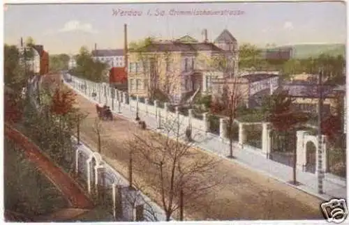 24687 Ak Werdau i. Sa. Crimmitschauer Strasse um 1910