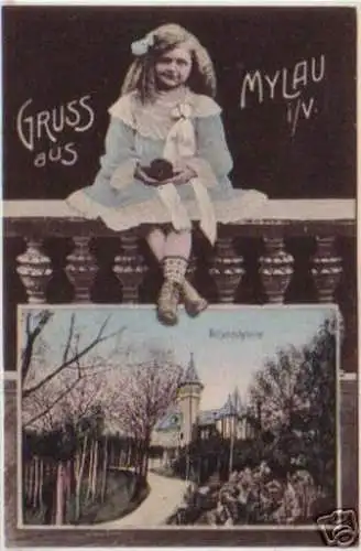 14517 Ak Gruss aus Mylau i.V. Felsenschänke um 1910