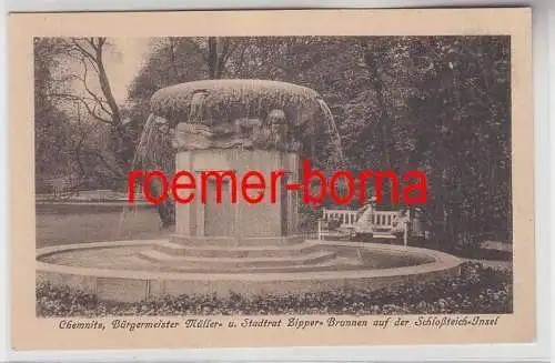 77178 Ak Chemnitz Bürgermeister Müller- u. Stadtrat Zipper-Brunnen um 1920