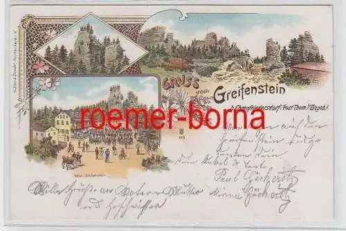 78373 Ak Lithographie Gruss vom Greifenstein bei Ehrenfriedersdorf 1898