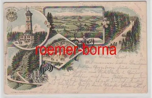 78506 Ak Lithographie Gruss aus Pöhlberg bei Annaberg im Erzgebirge 1901