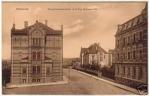 16498 Ak Rosswein Baugewerkenschule & Amtsgericht 1920