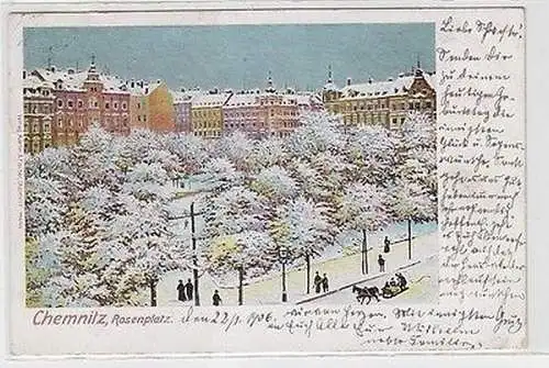 62638 AK Chemnitz Rosenplatz im Winter 1906