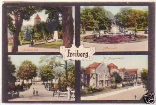 28760 Mehrbild Ak Freiberg Albertpark usw. 1915