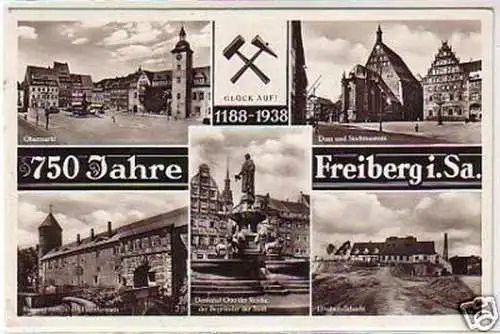 29296 Mehrbild Ak 750 Jahre Freiberg in Sachsen 1938