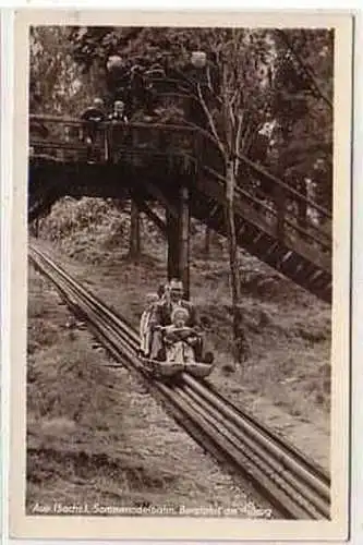 29740 Ak Aue Sommerrodelbahn Bergfahrt am Aufzug 1954