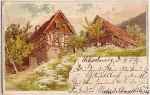 13734 Ak Lithographie Sächsische Schweiz 1899