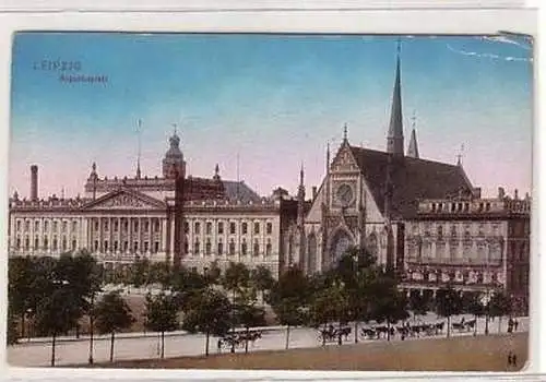 10/21 Ak Leipzig Augustusplatz mit Paulinerkirche 1910