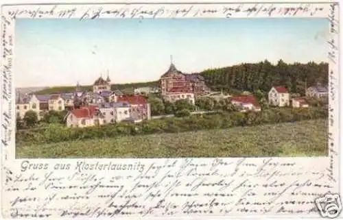 27457 Ak Gruß aus Klosterlausnitz Totalansicht 1902