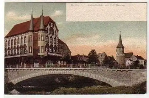 36472 Ak Weida Katzschbrücke und Café Museum 1918