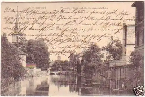 18700 Ak Erfurt Blick auf die Lehmannsbrücke 1908