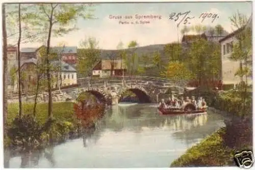 20094 Ak Gruß aus Spremberg Partie an der Spree 1909