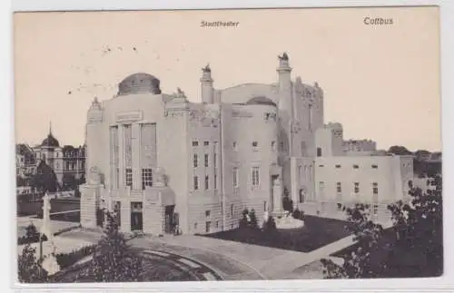 96322 Ak Cottbus - Blick auf das Stadttheater 1909